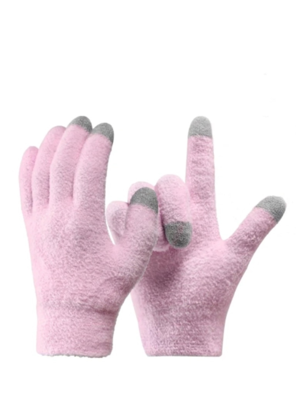 Pink Touchscreen Silicone Moisturizing Gloves